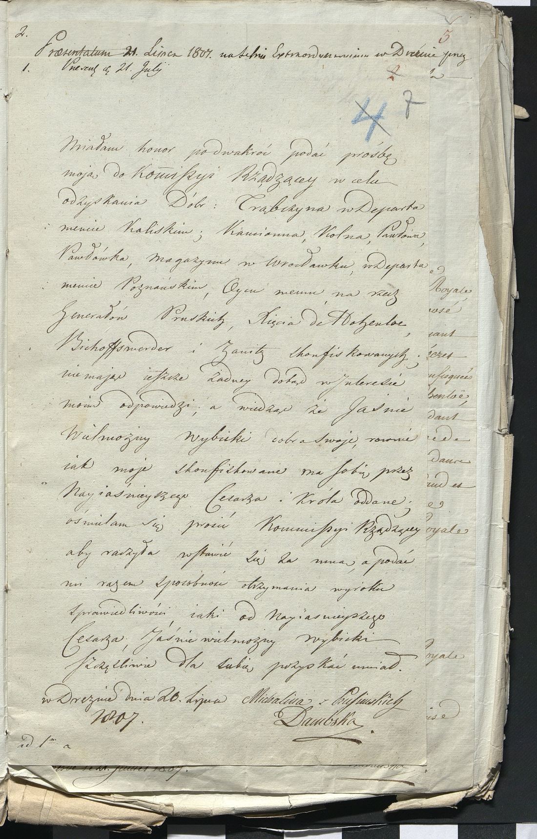 Manuscript page 1 of letter 2
