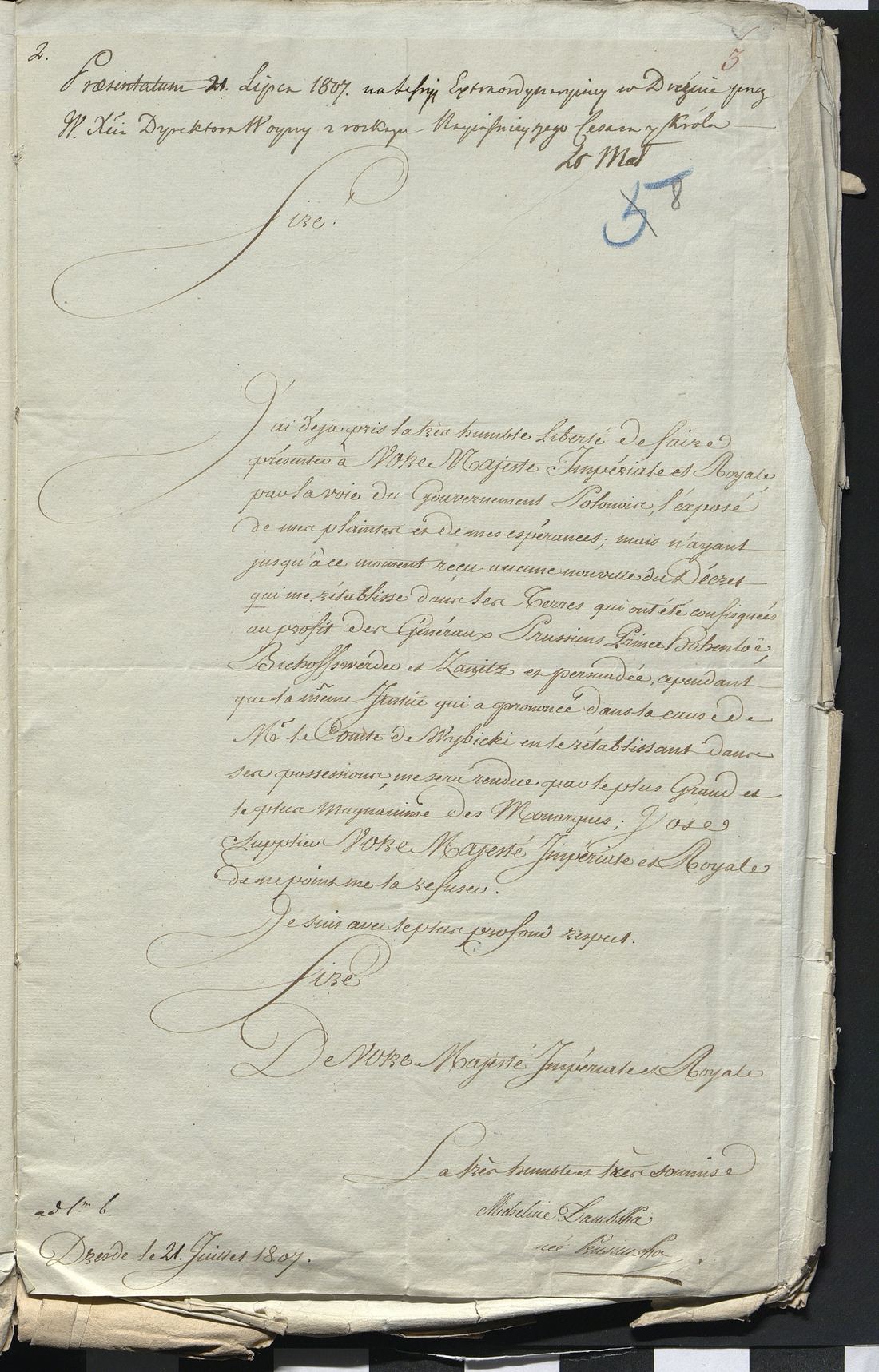 Manuscript page 1 of letter 3