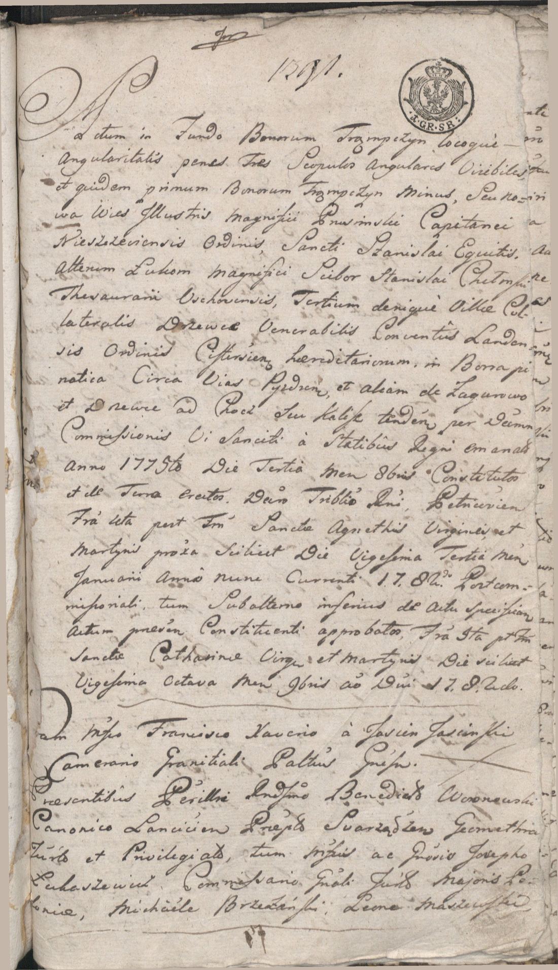 Manuscript page 1 of letter 1