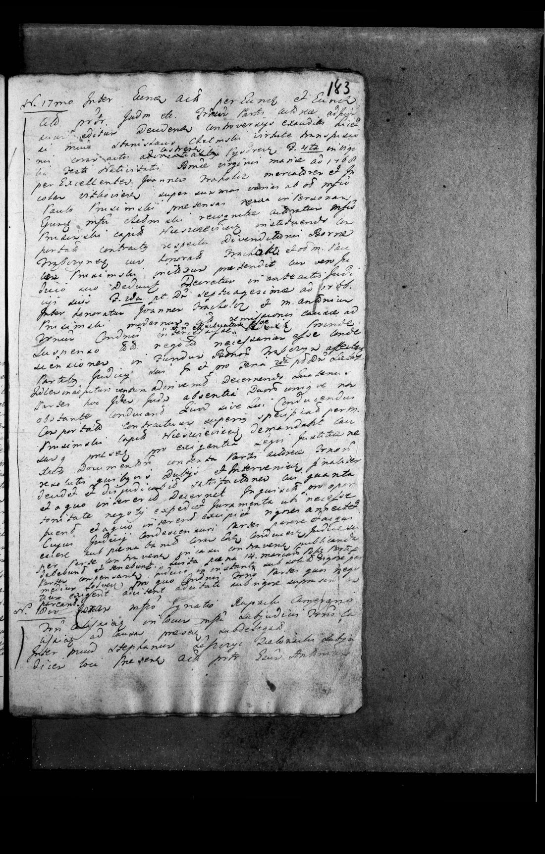 Manuscript page 1 of letter 2