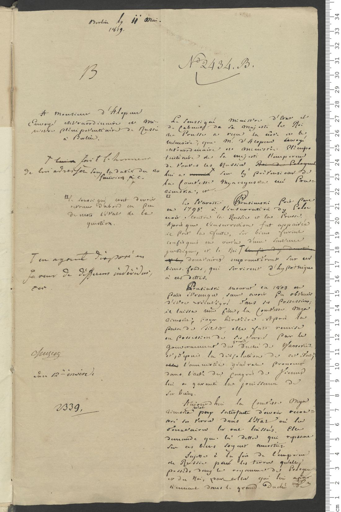 Manuscript page 1 of letter 3