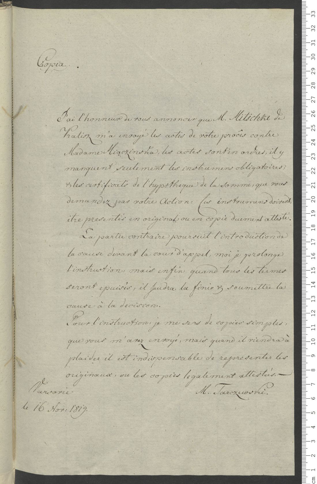 Manuscript page 1 of letter 4