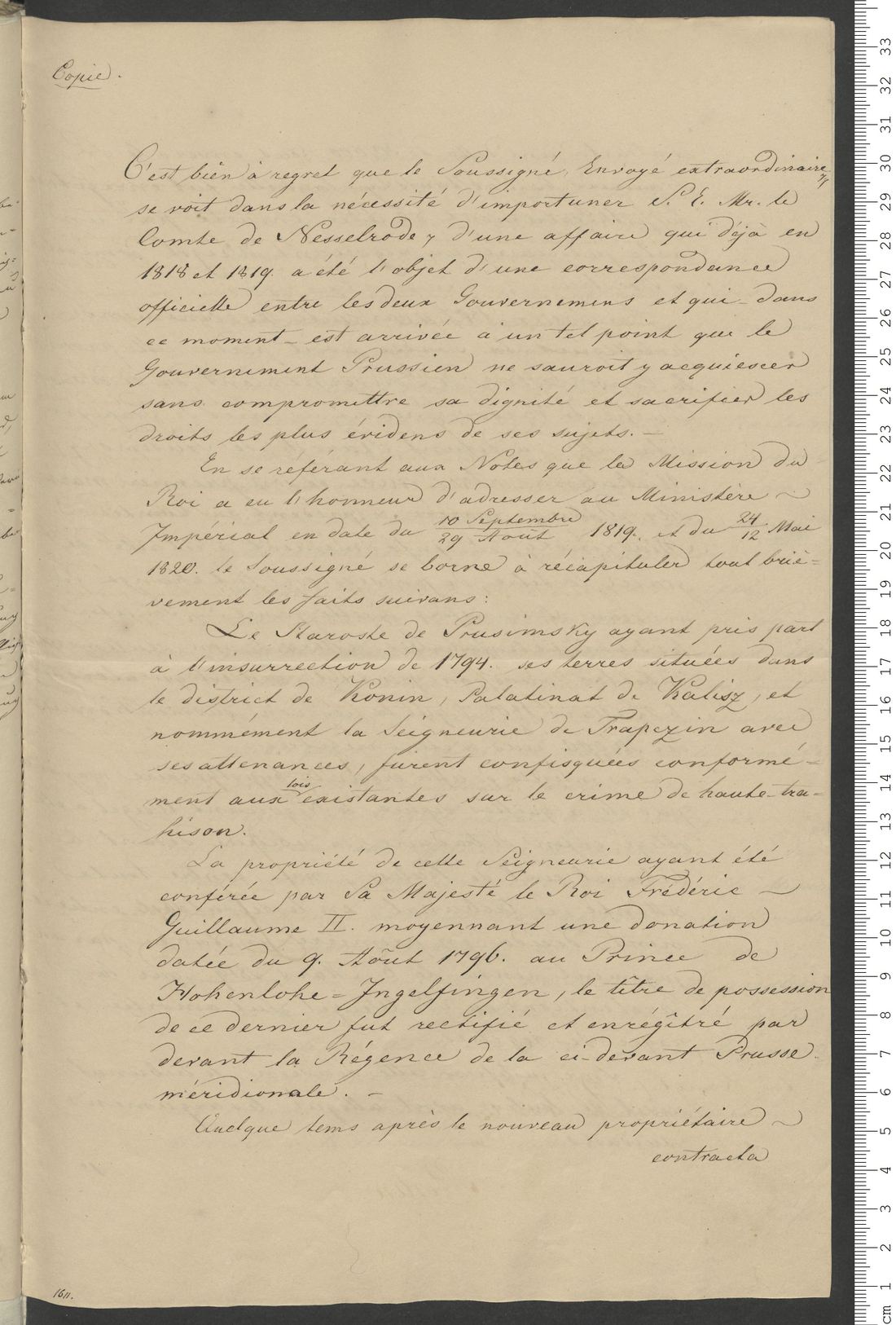 Manuscript page 1 of letter 5