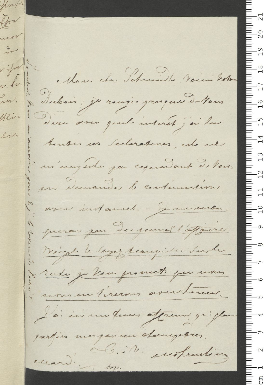 Manuscript page 1 of letter 3