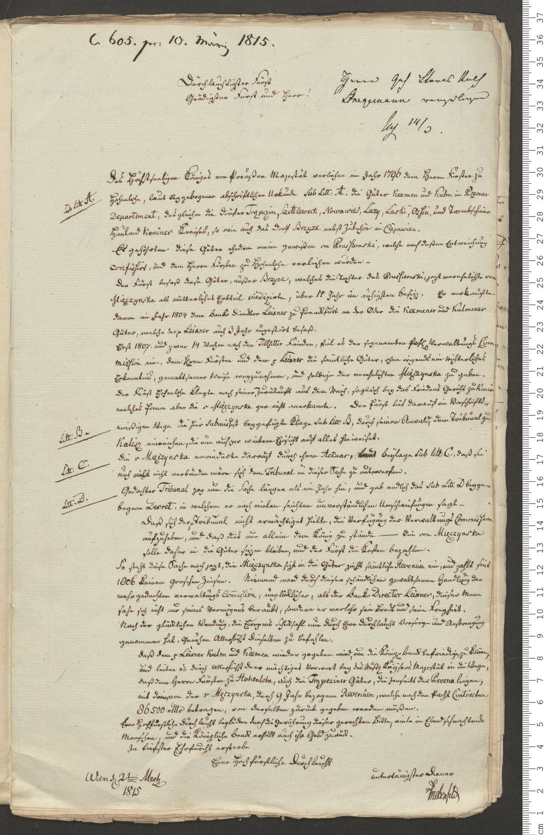 Manuscript page 1 of letter 4