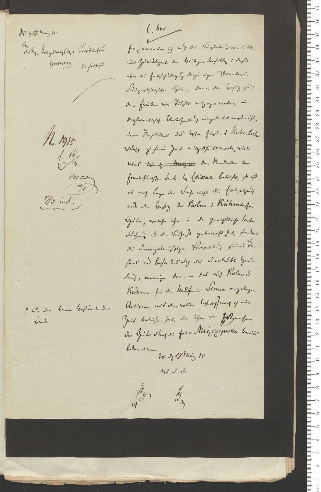 Manuscript page 1 of letter 5