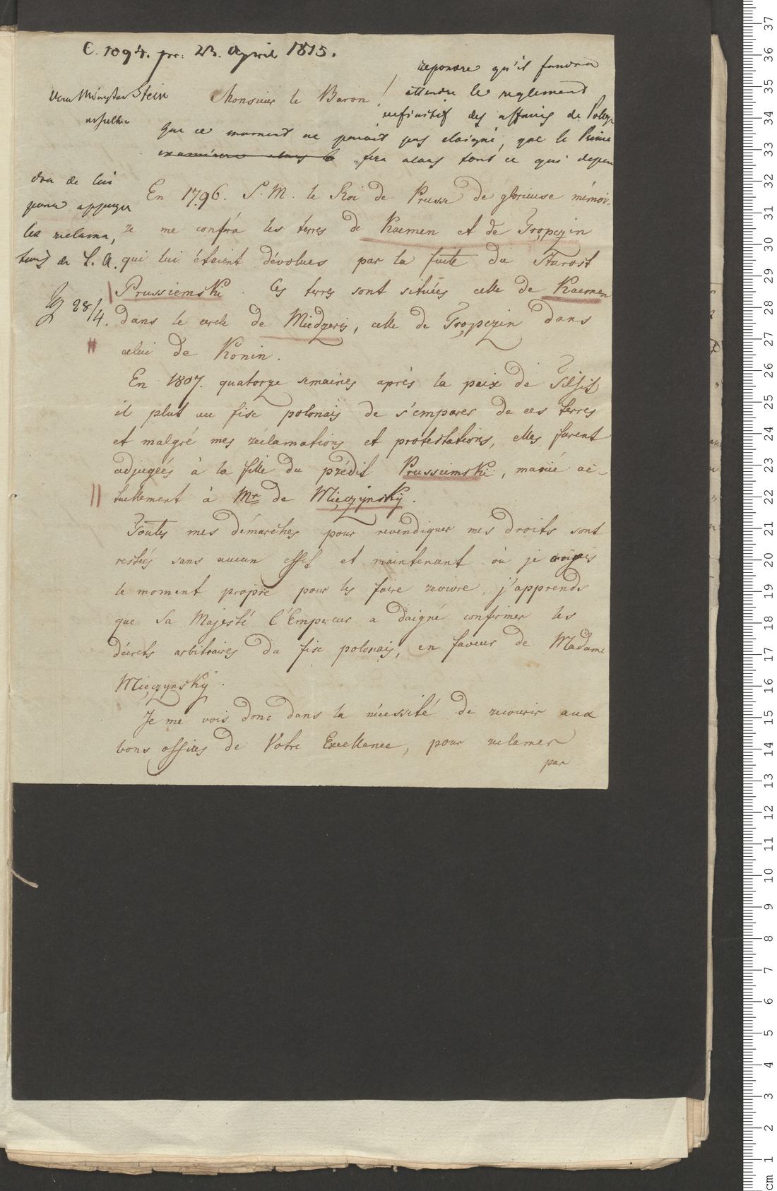 Manuscript page 1 of letter 6