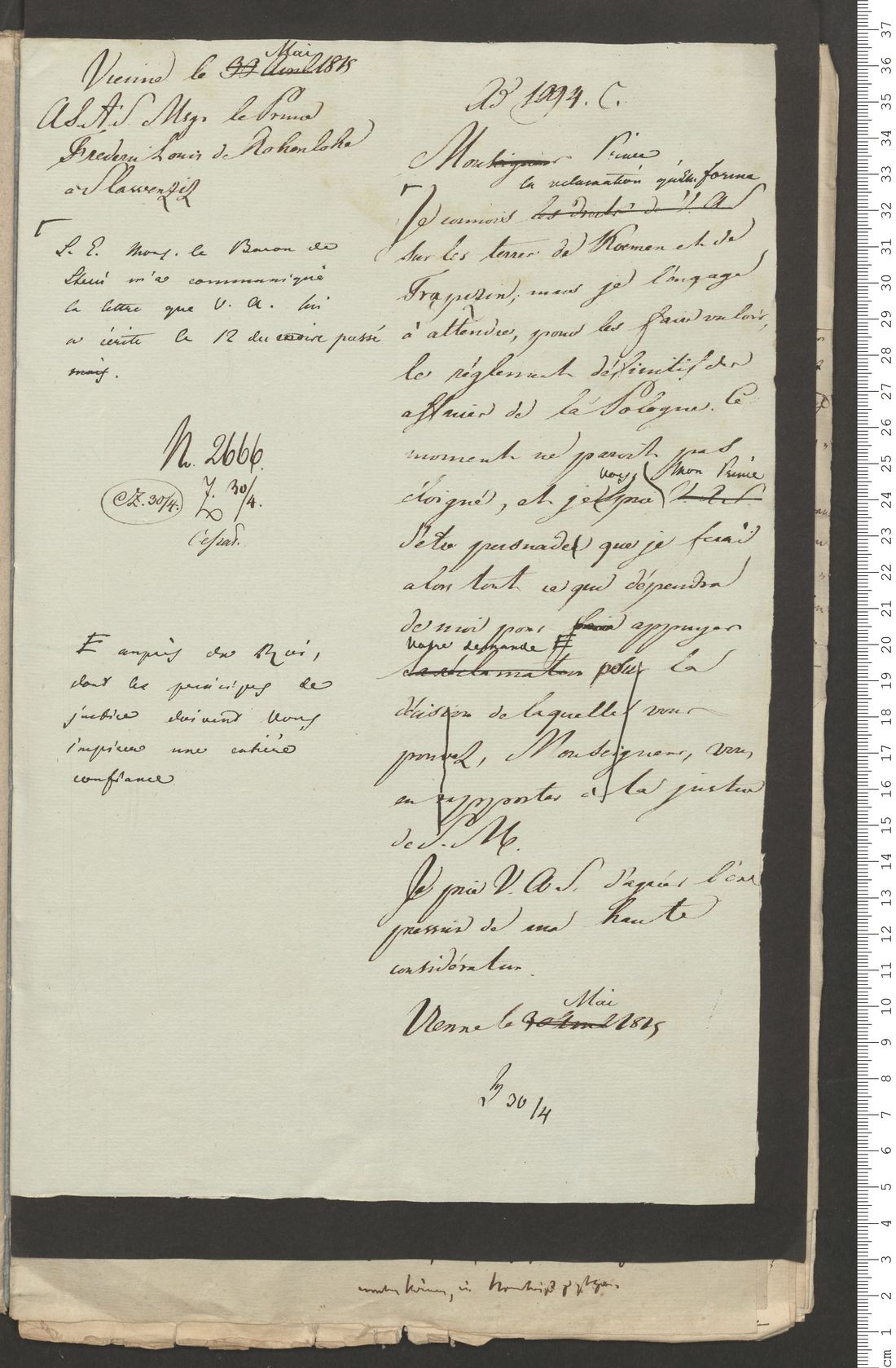 Manuscript page 1 of letter 7