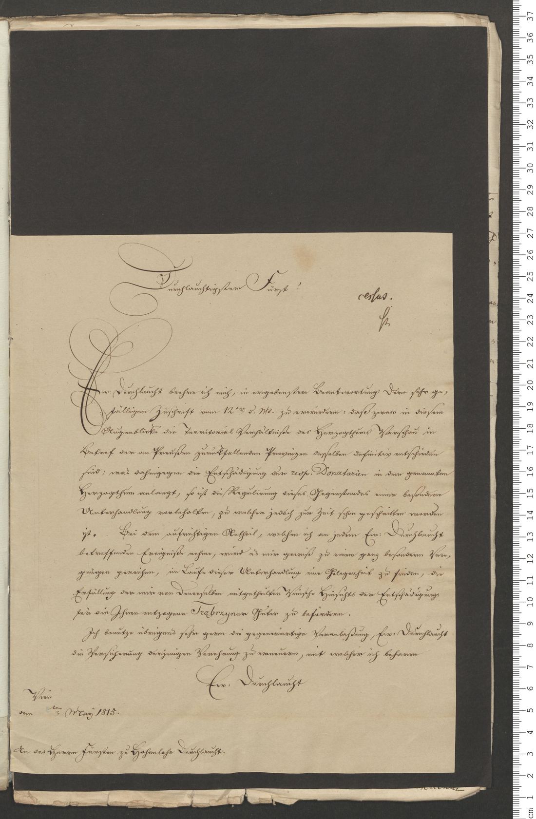 Manuscript page 1 of letter 12