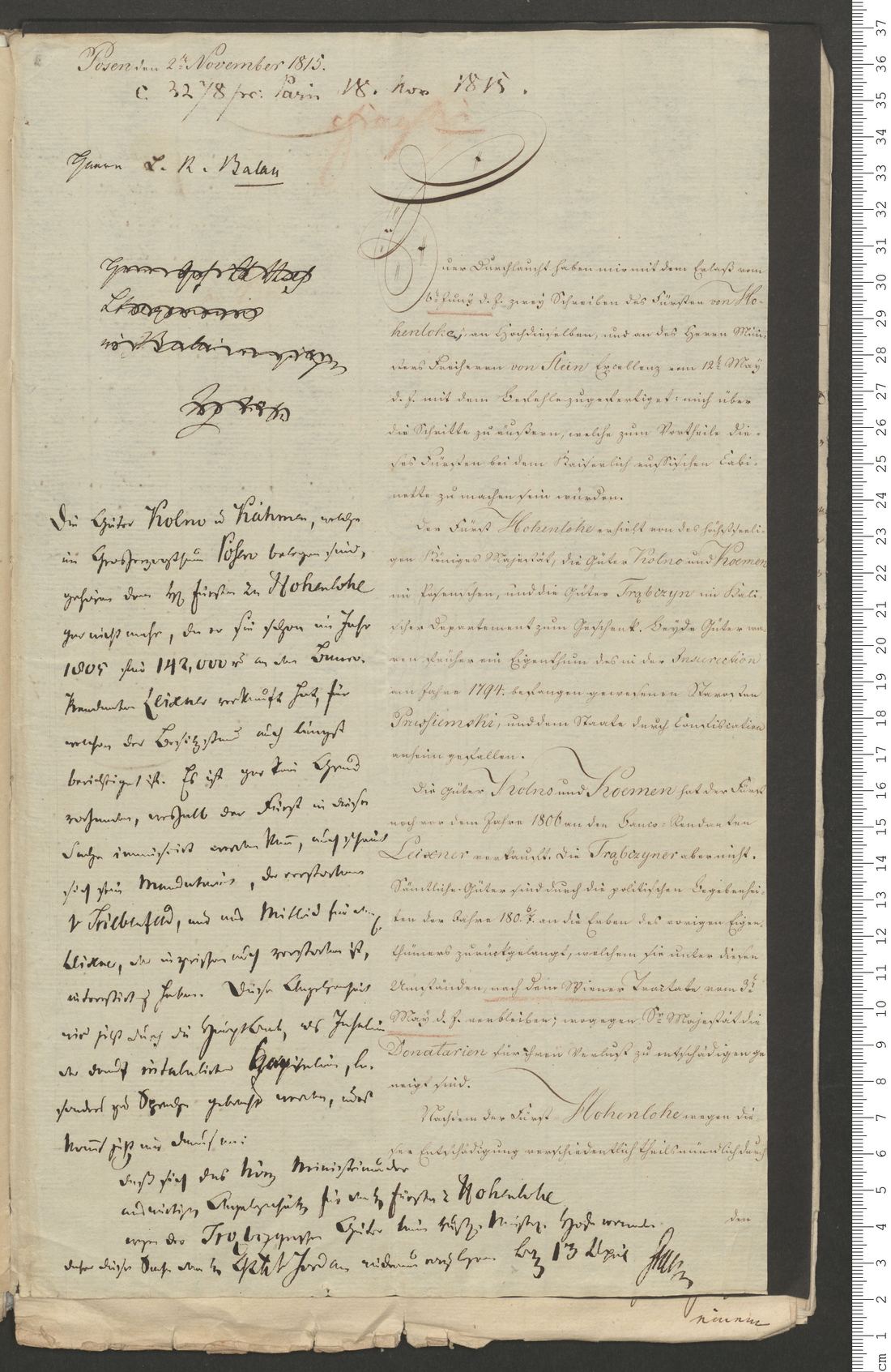 Manuscript page 1 of letter 14