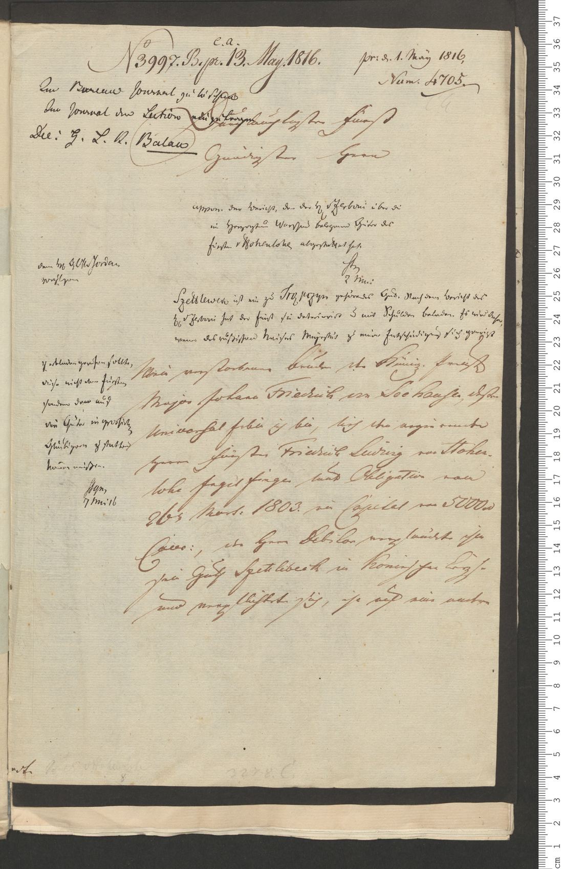 Manuscript page 1 of letter 19