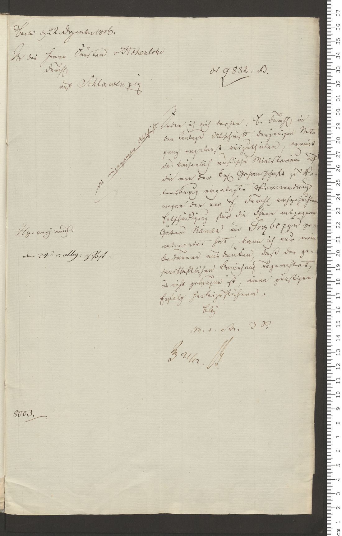 Manuscript page 1 of letter 26