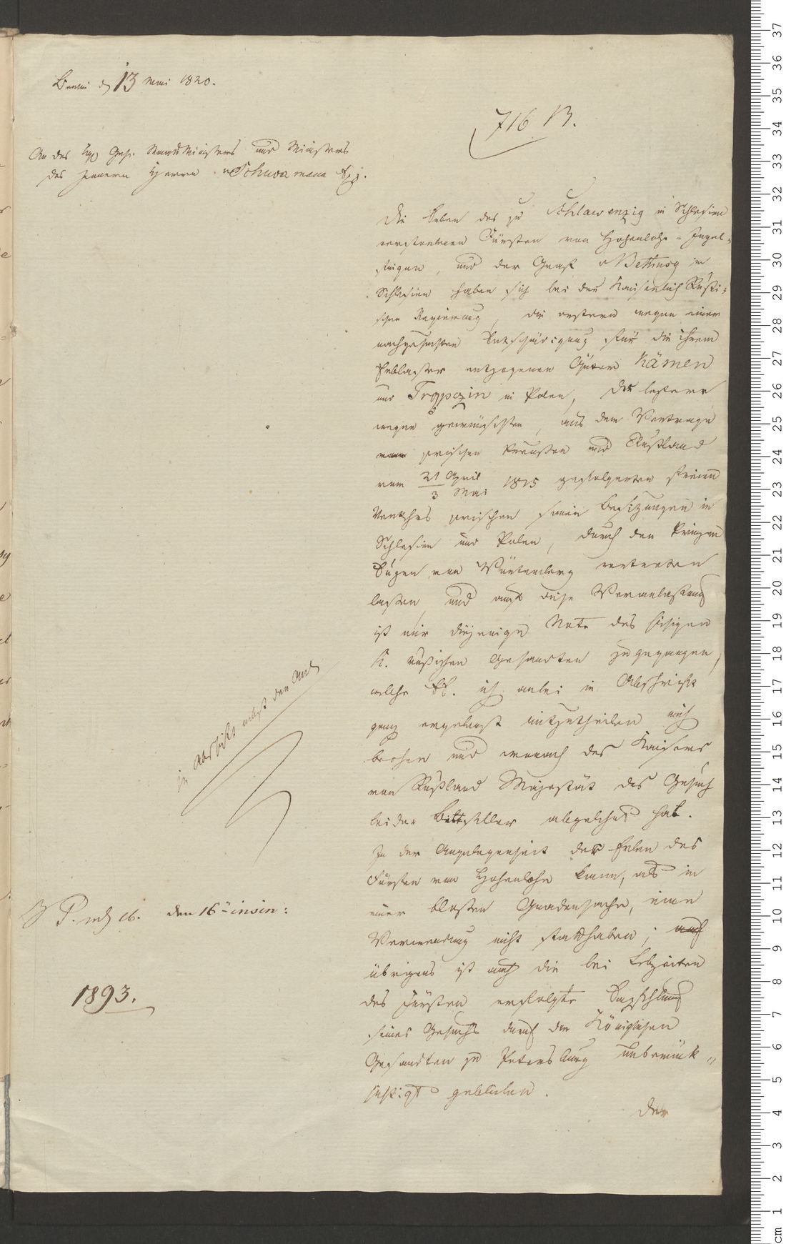 Manuscript page 1 of letter 29