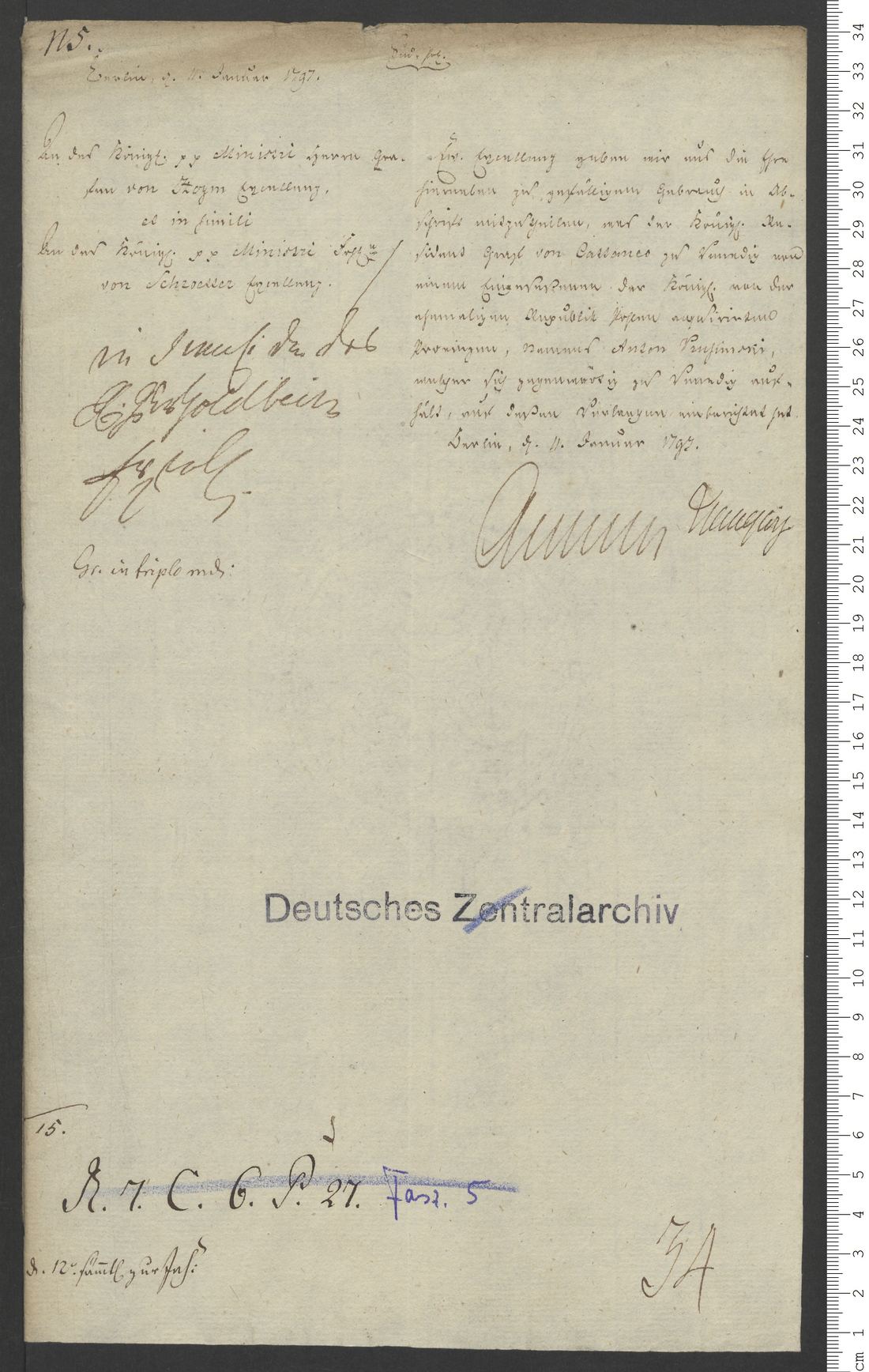 Manuscript page 1 of letter 1
