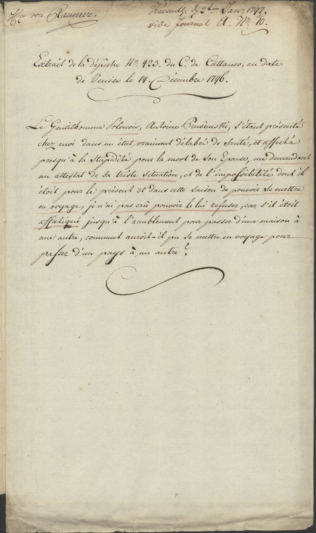 Manuscript page 2 of letter 2
