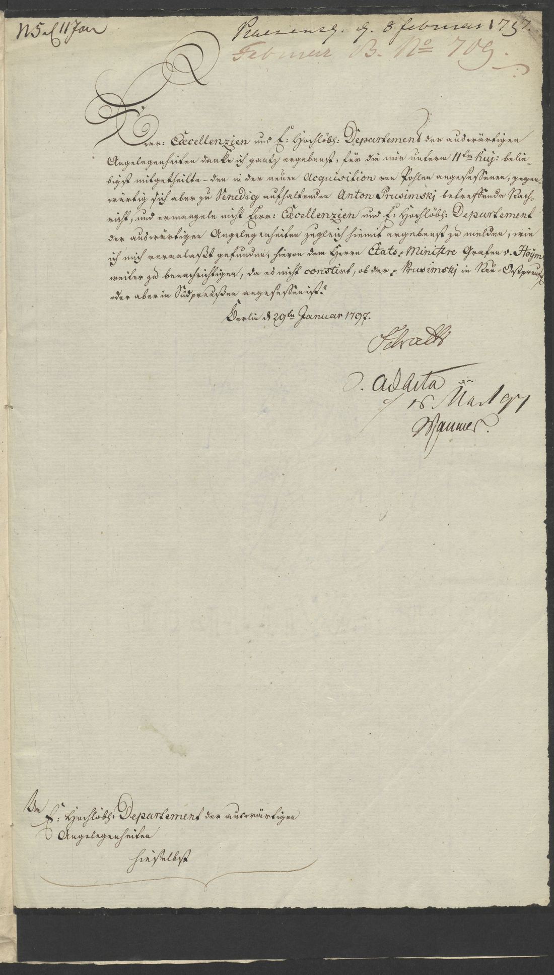 Manuscript page 1 of letter 3