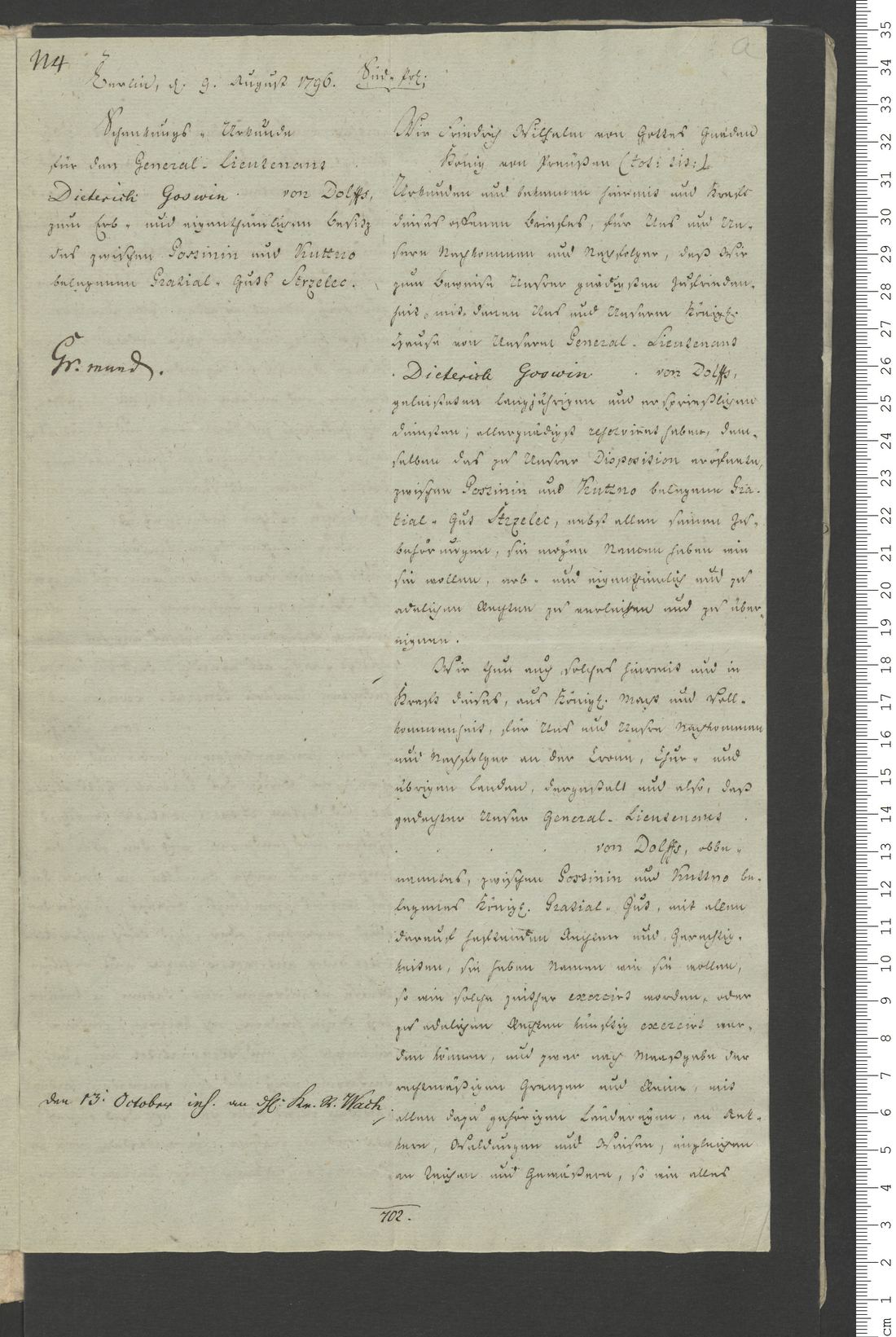Manuscript page 13 of letter 1
