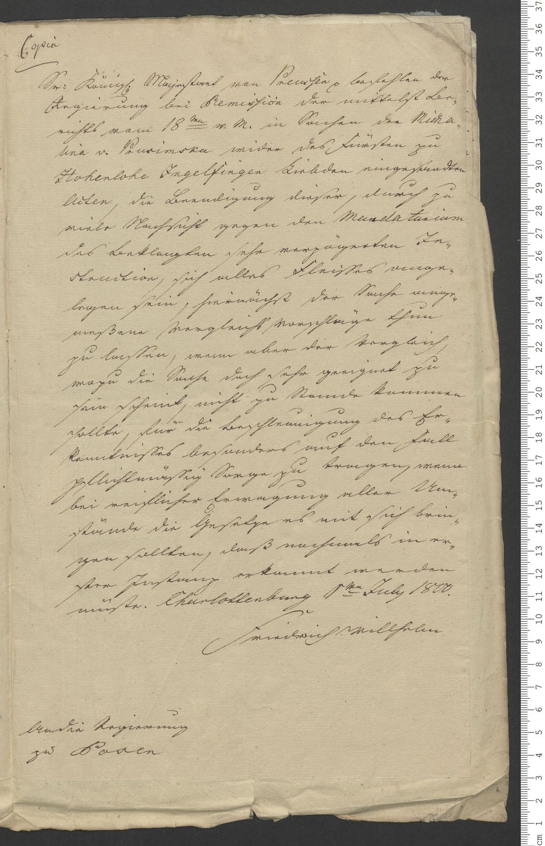 Manuscript page 1 of letter 4