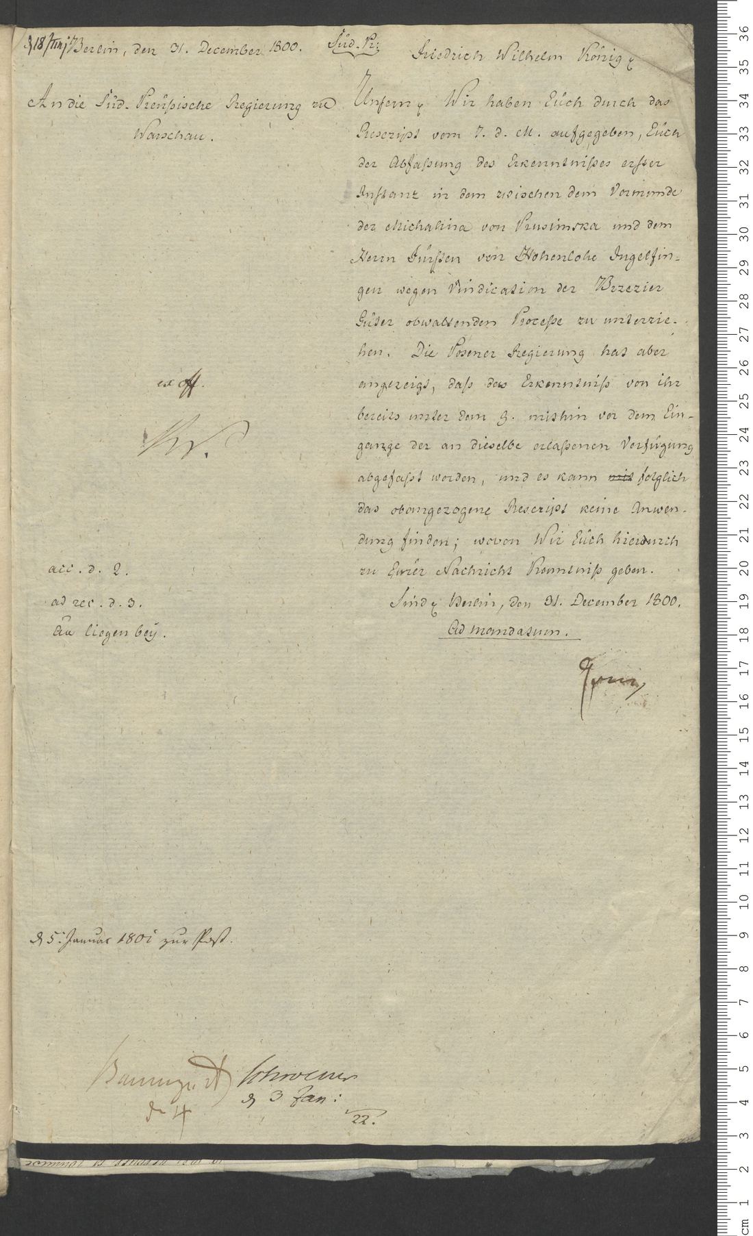Manuscript page 1 of letter 13