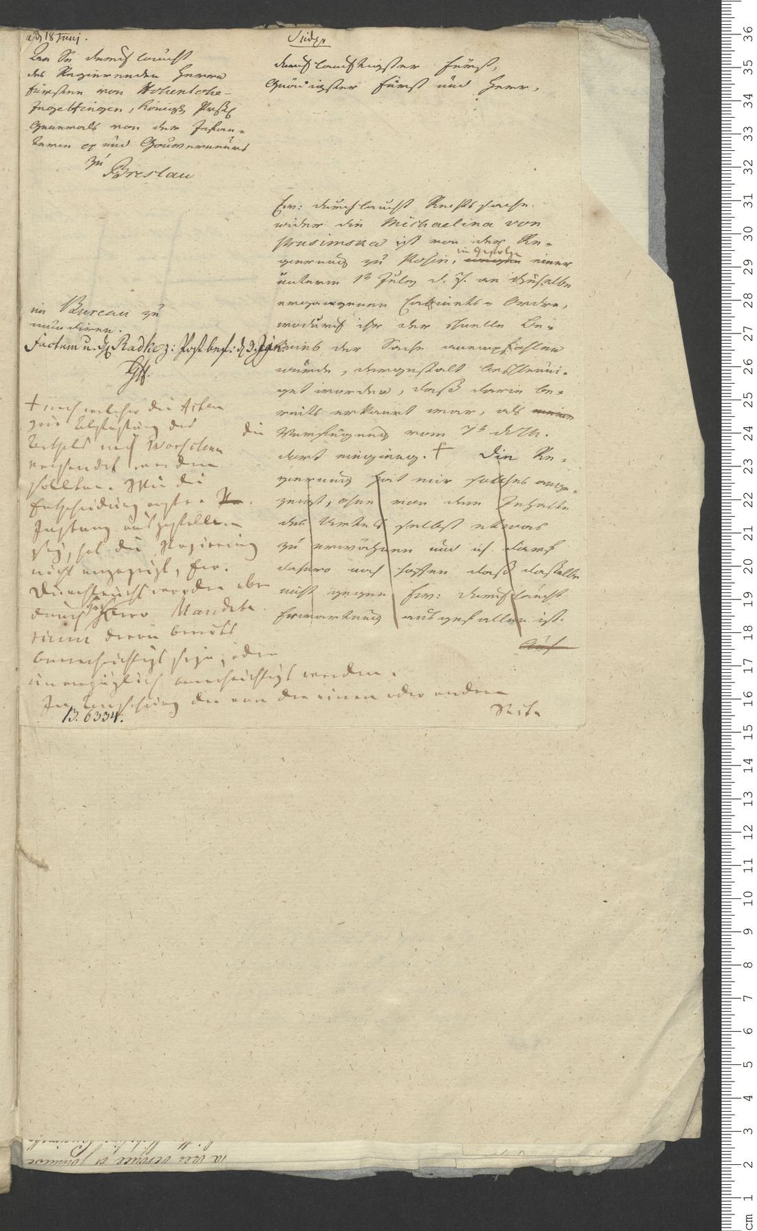 Manuscript page 1 of letter 14