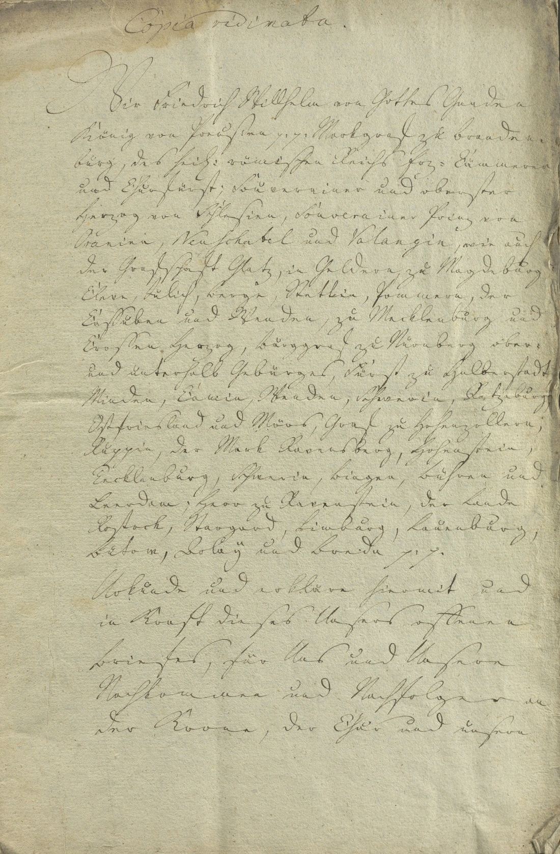 Manuscript page 1 of letter 7