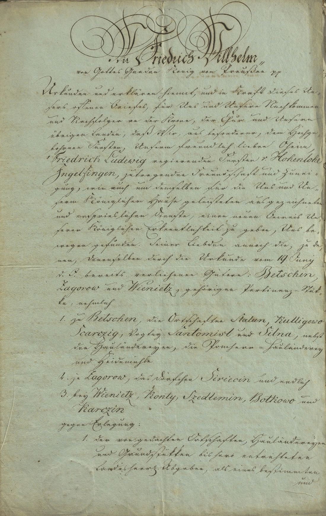 Manuscript page 1 of letter 11