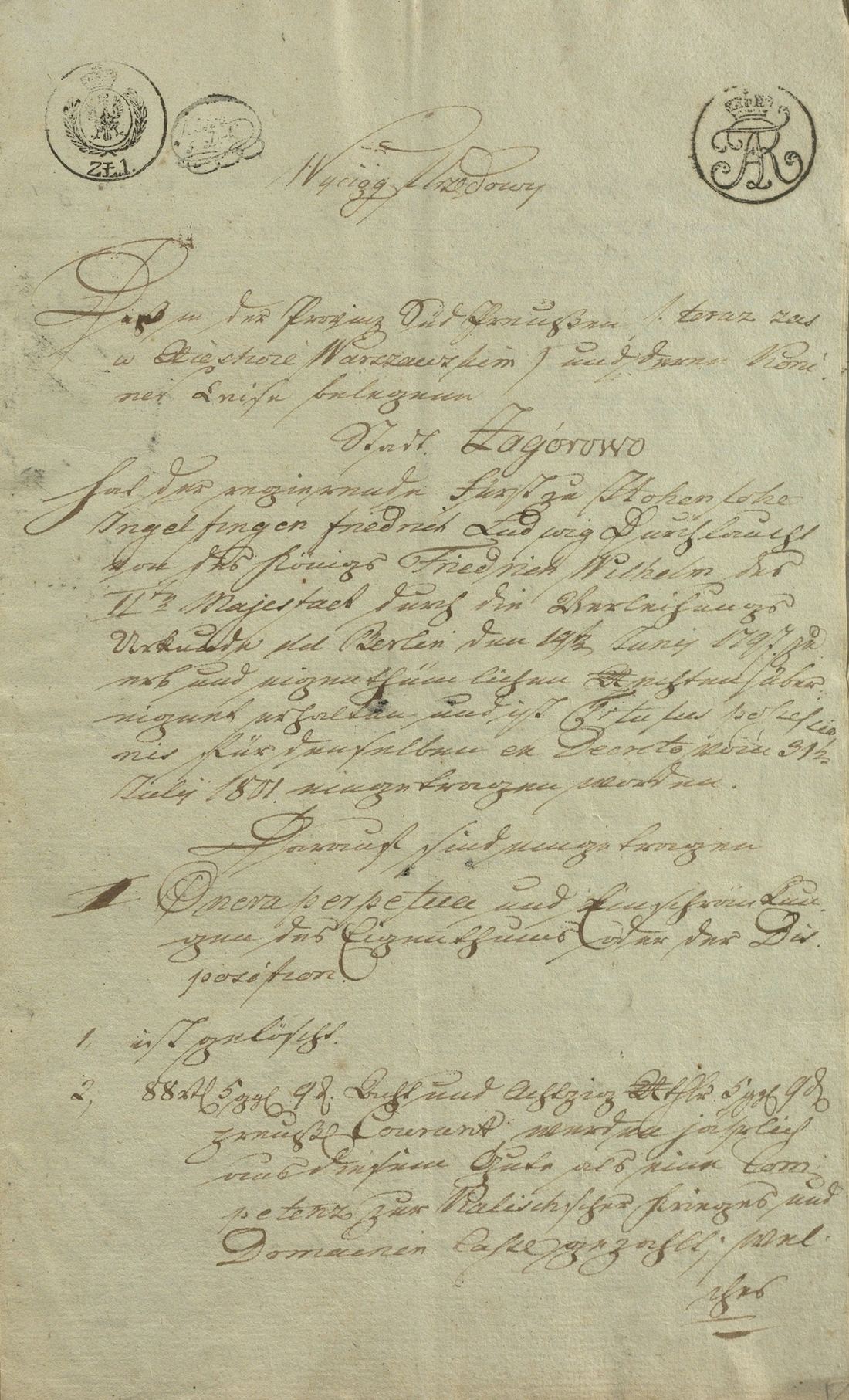 Manuscript page 1 of letter 21