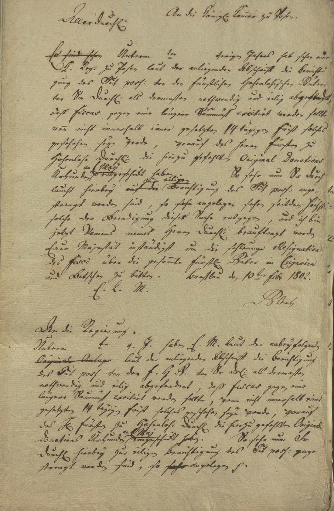 Manuscript page 1 of letter 33