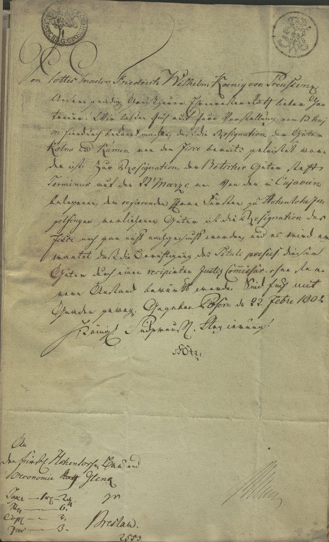 Manuscript page 1 of letter 34