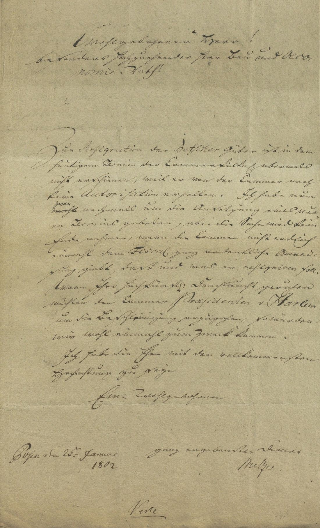 Manuscript page 1 of letter 38