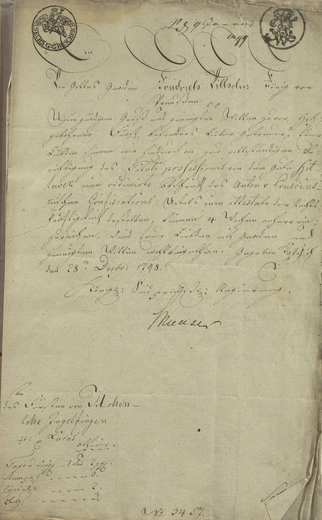 Manuscript page 1 of letter 42