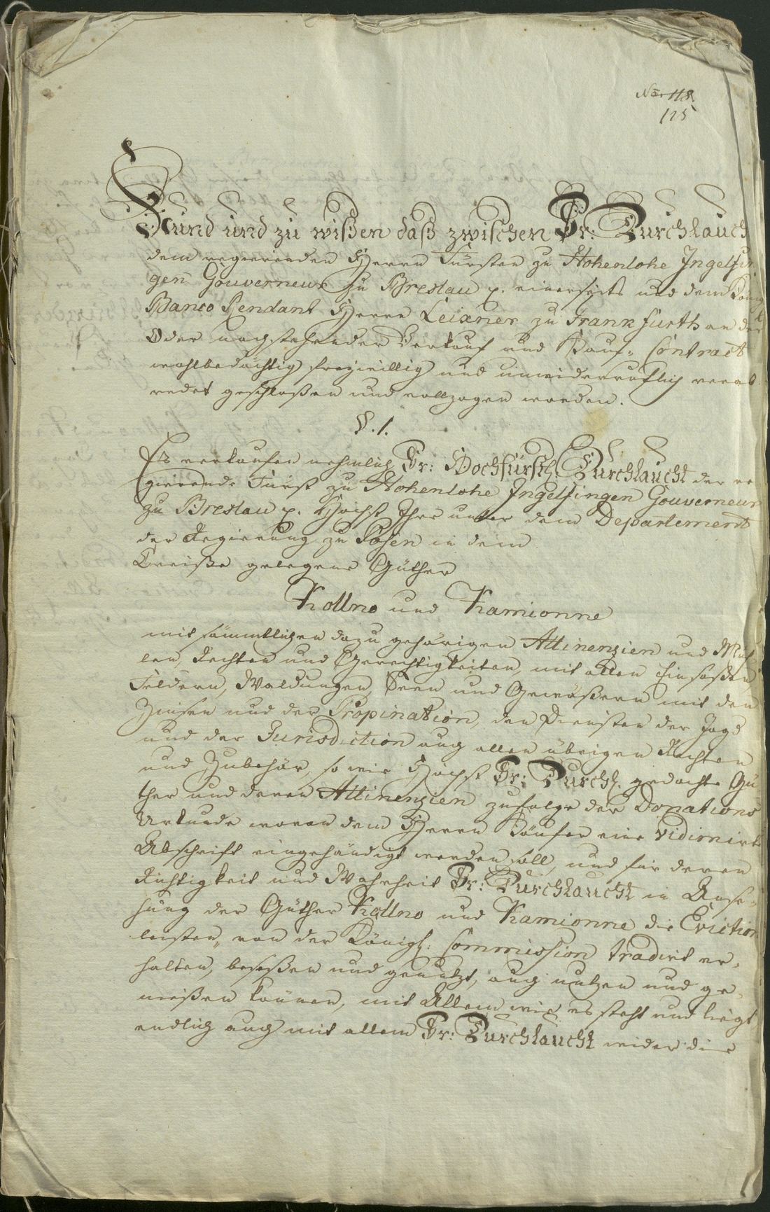 Manuscript page 1 of letter 5