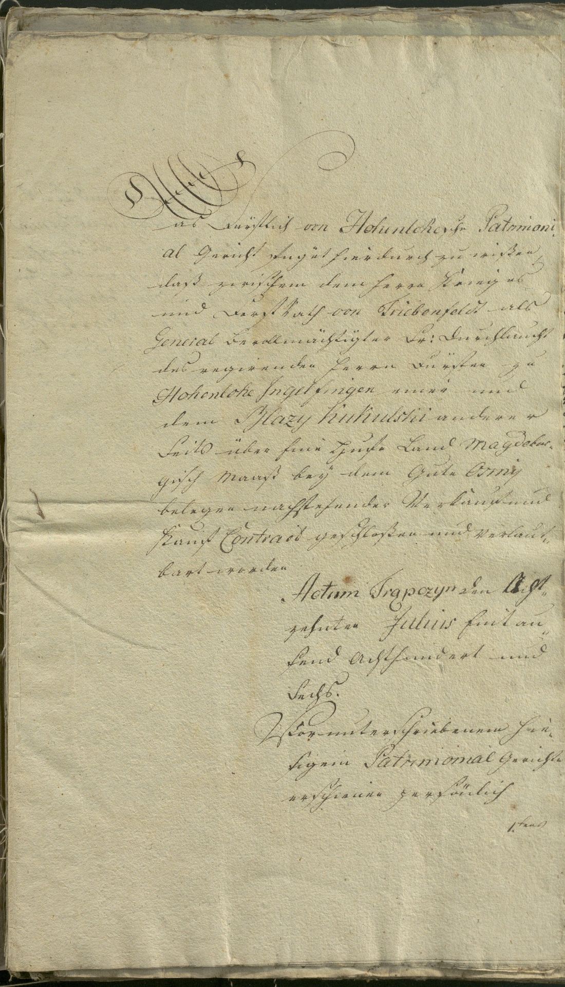 Manuscript page 1 of letter 6