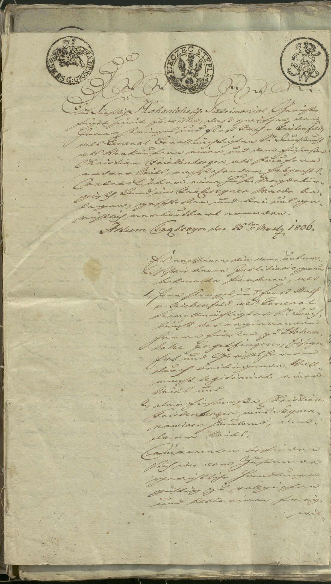 Manuscript page 1 of letter 8