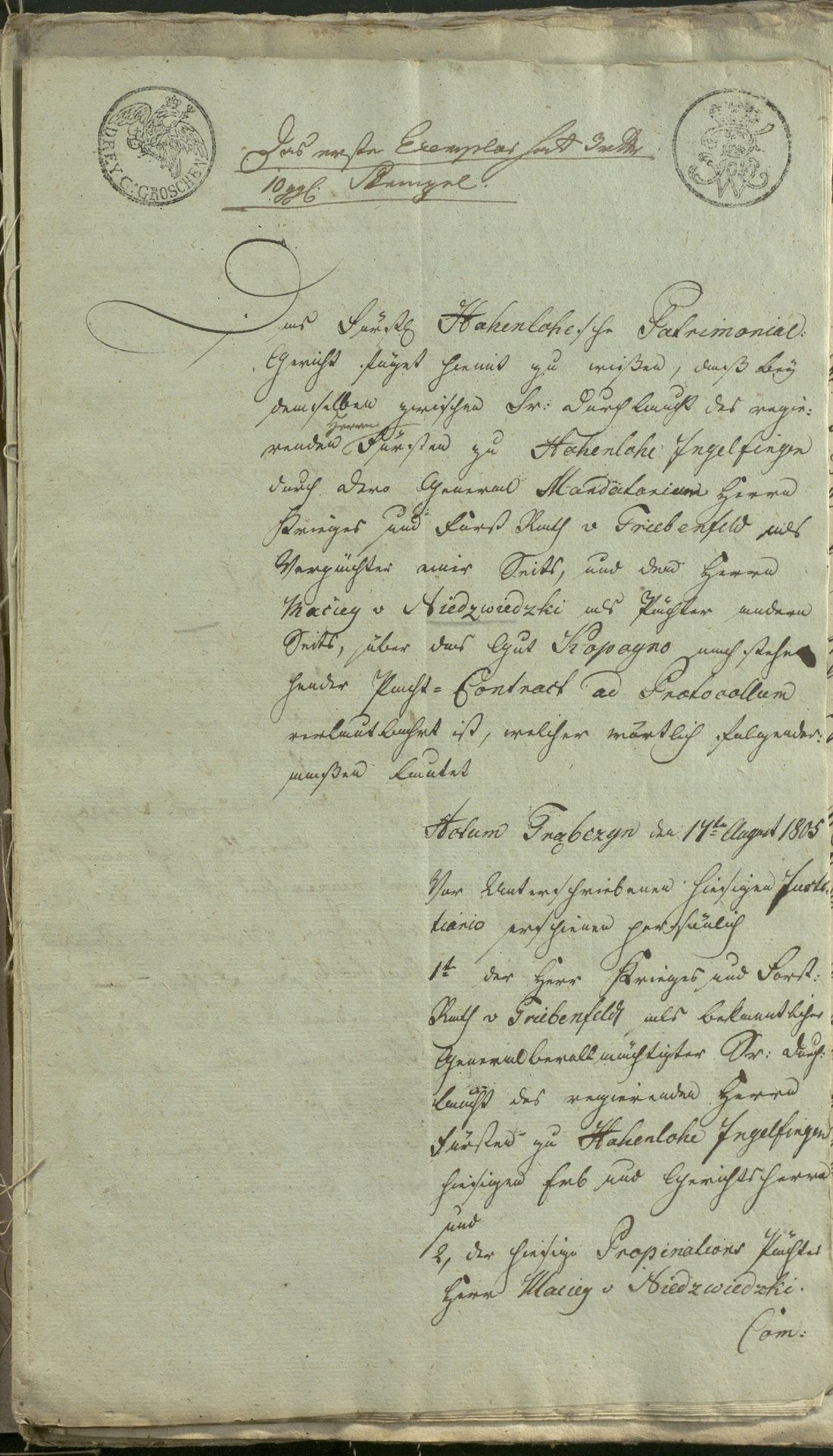 Manuscript page 1 of letter 9