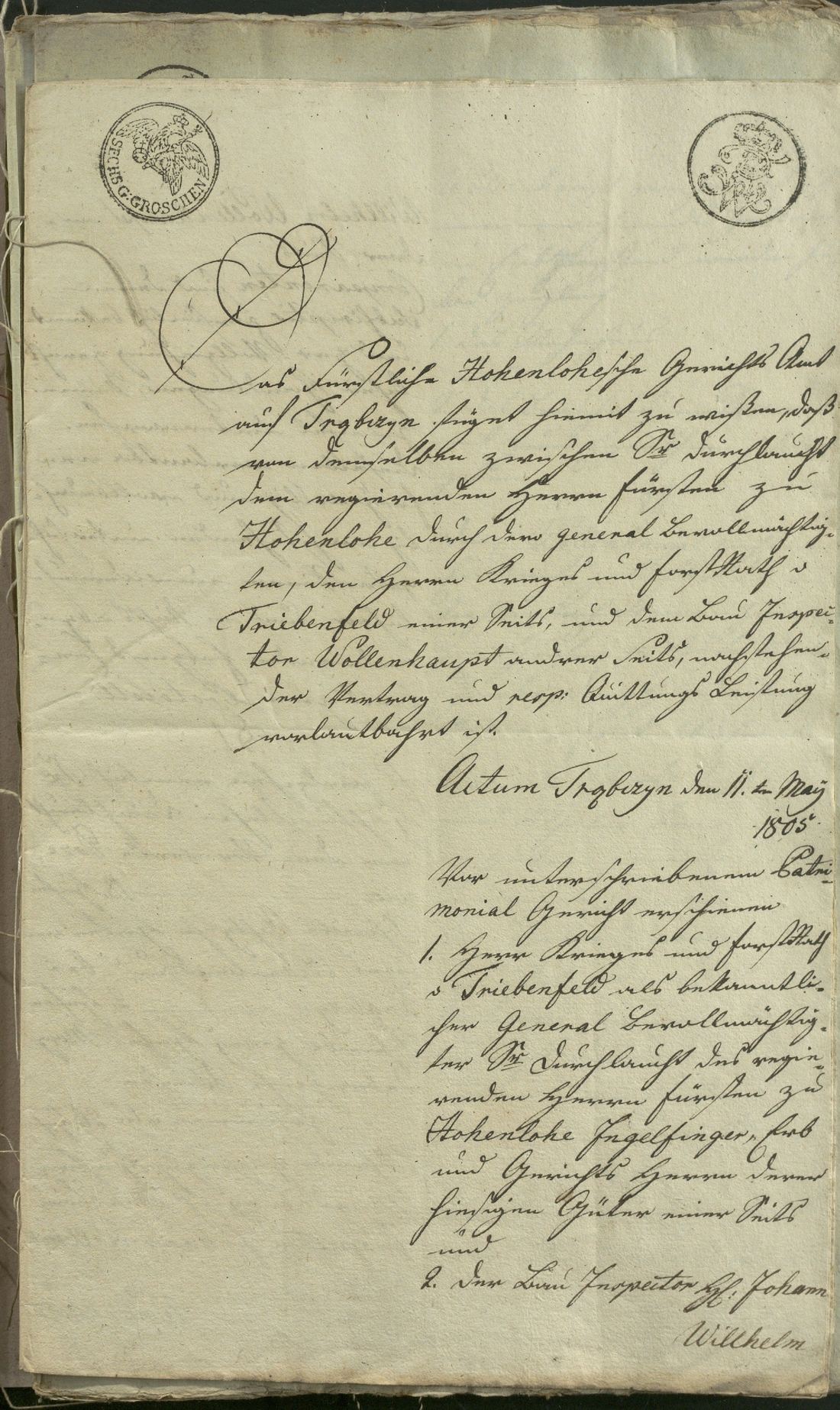 Manuscript page 1 of letter 10