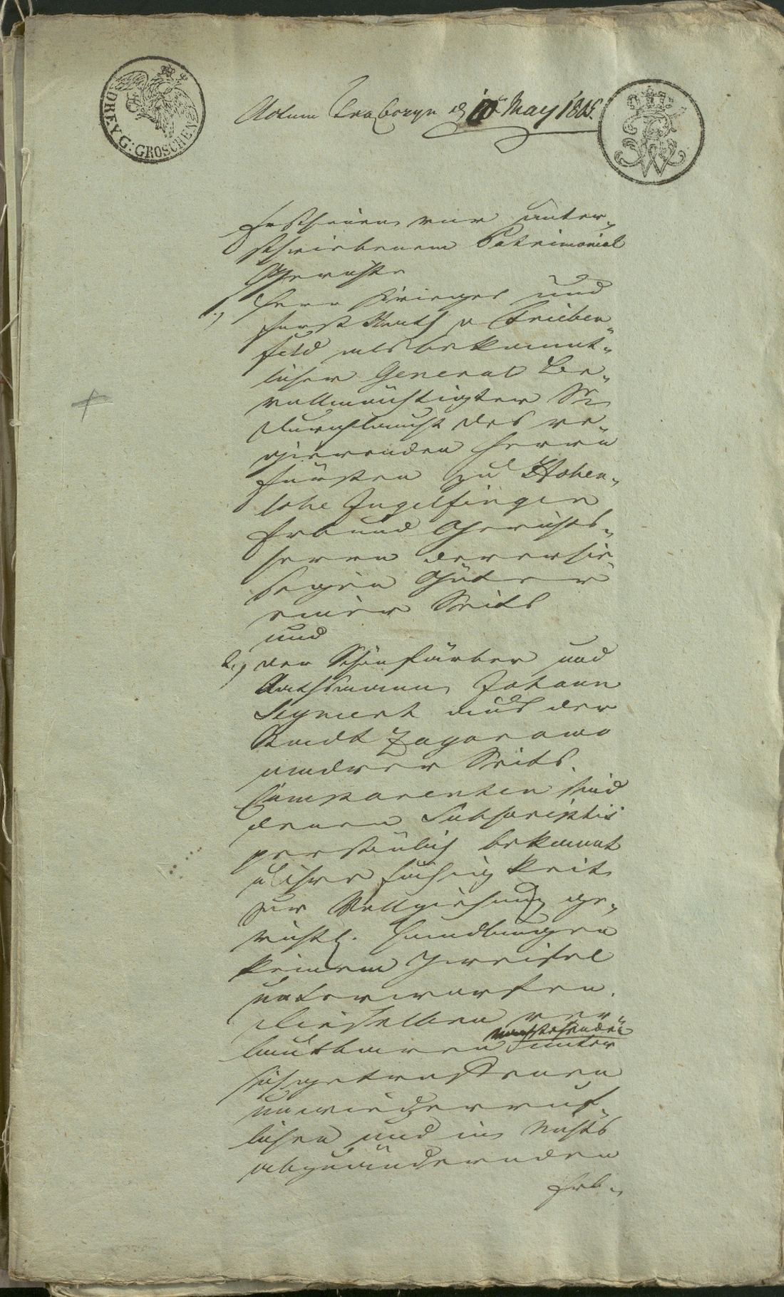 Manuscript page 1 of letter 11