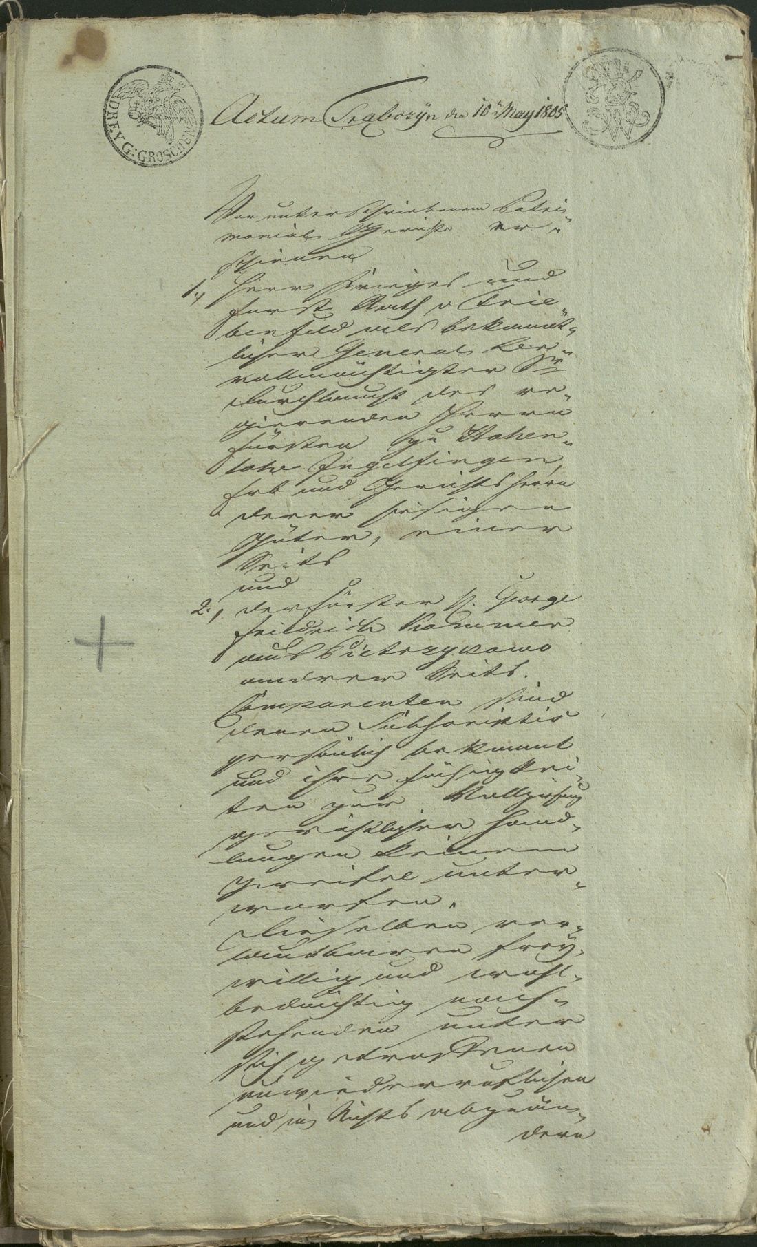 Manuscript page 1 of letter 12