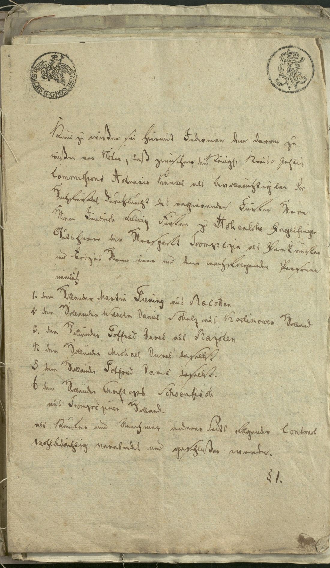 Manuscript page 1 of letter 17