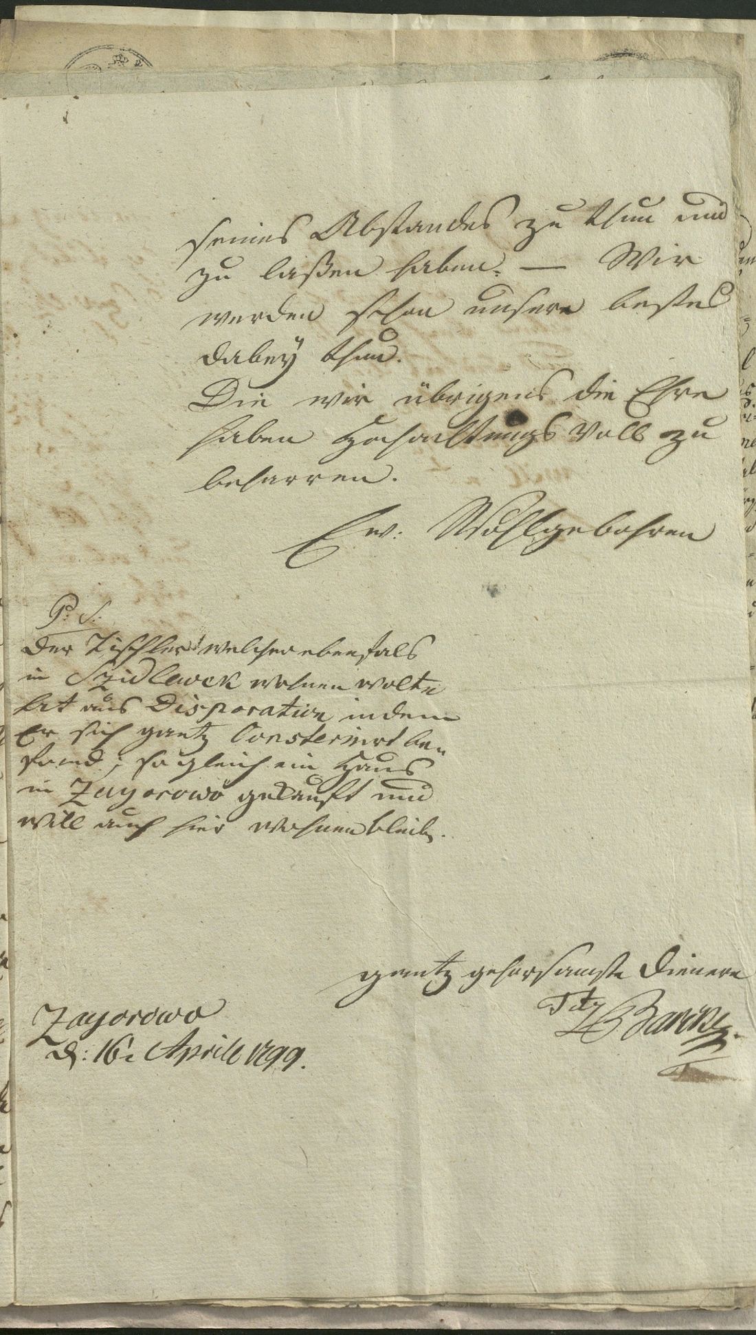 Manuscript page 3 of letter 27