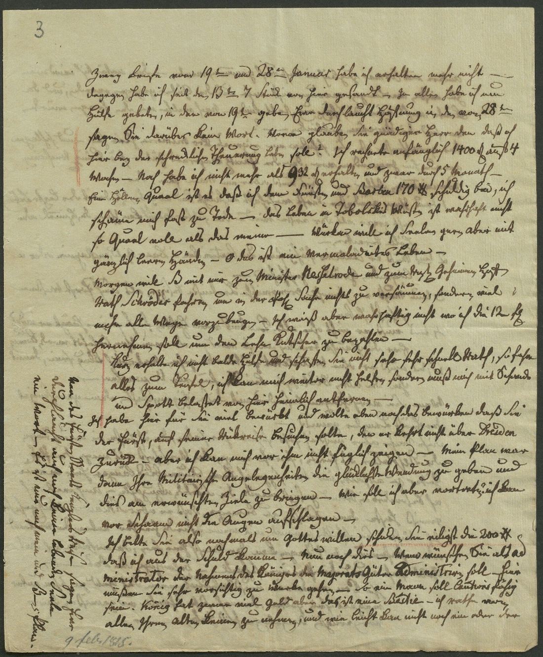 Manuscript page 1 of letter 3
