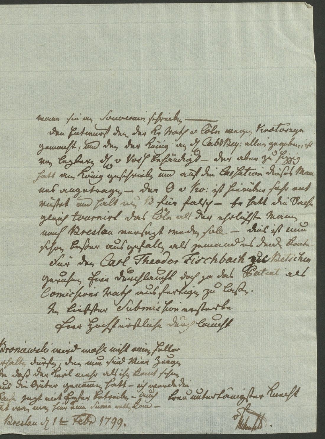 Manuscript page 3 of letter 99