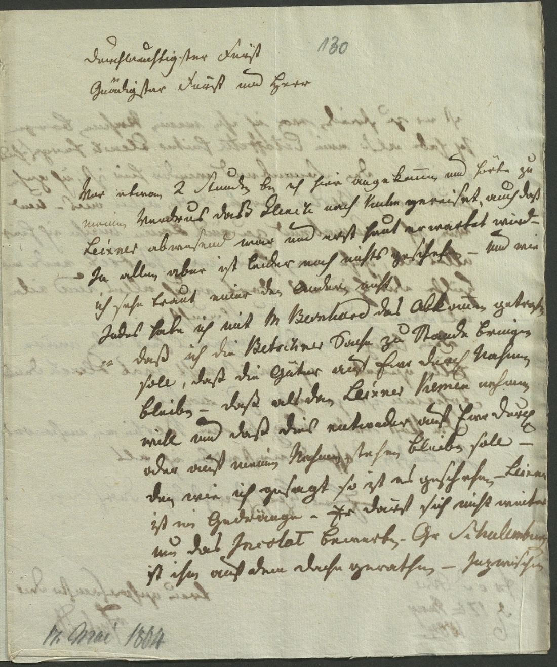 Manuscript page 1 of letter 130