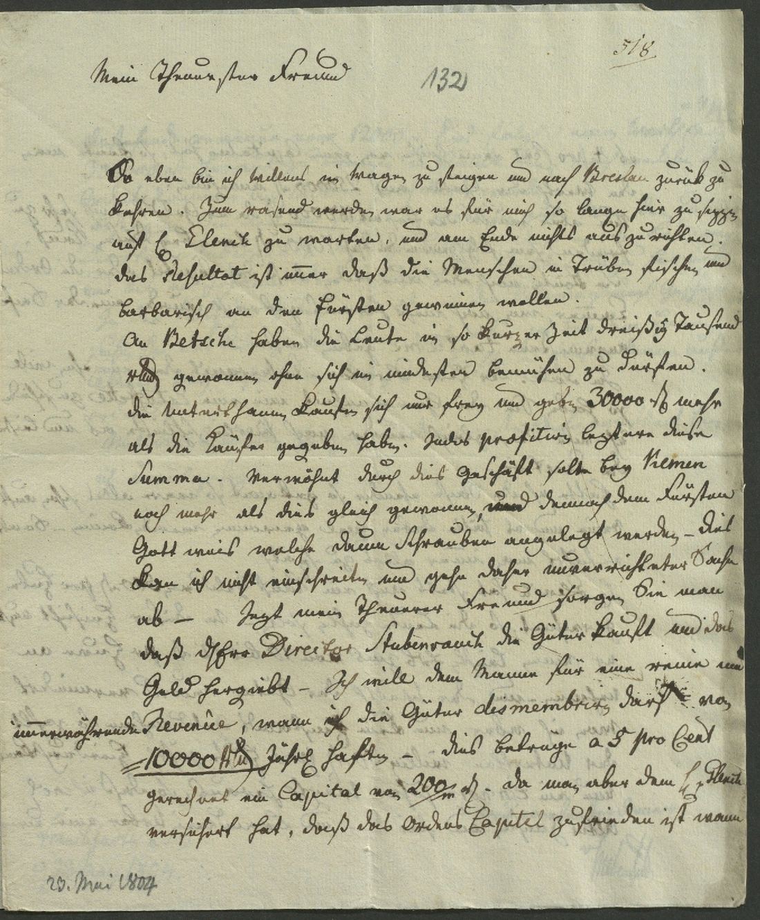 Manuscript page 1 of letter 132