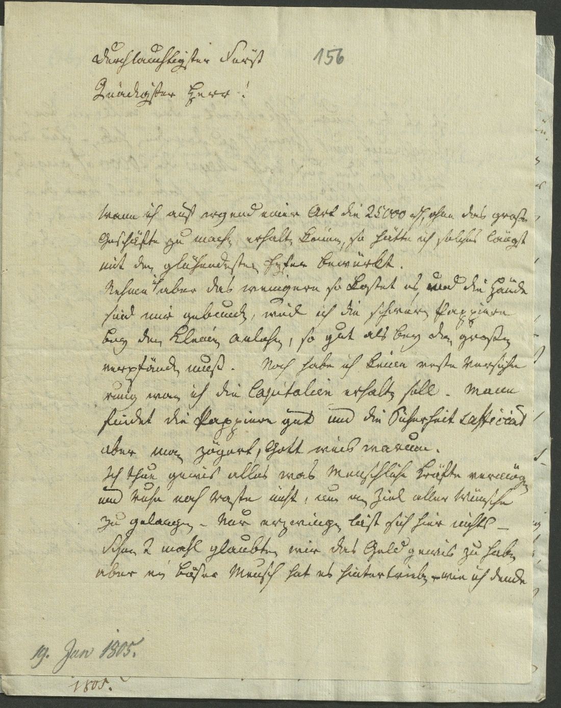 Manuscript page 1 of letter 156