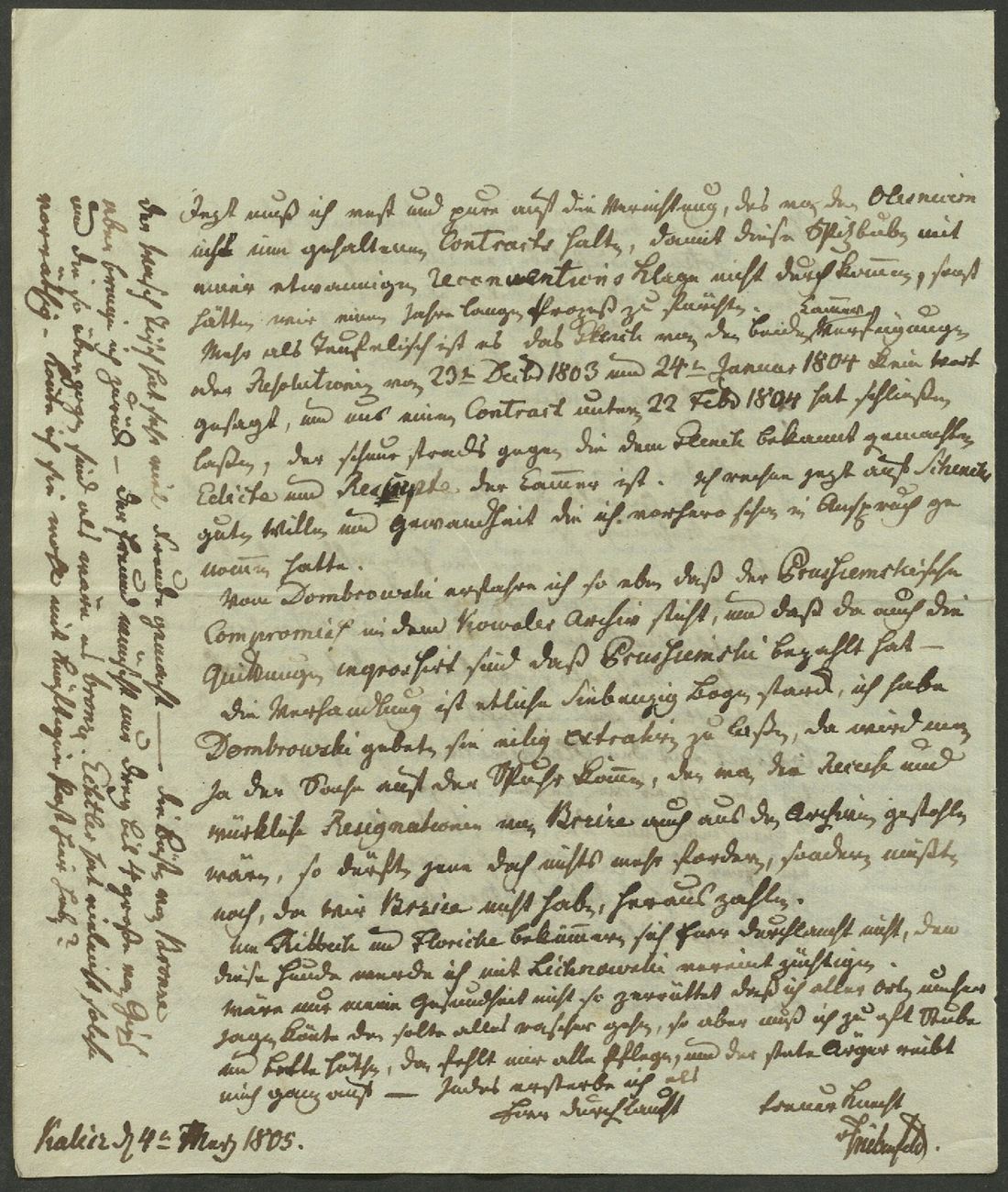 Manuscript page 4 of letter 164
