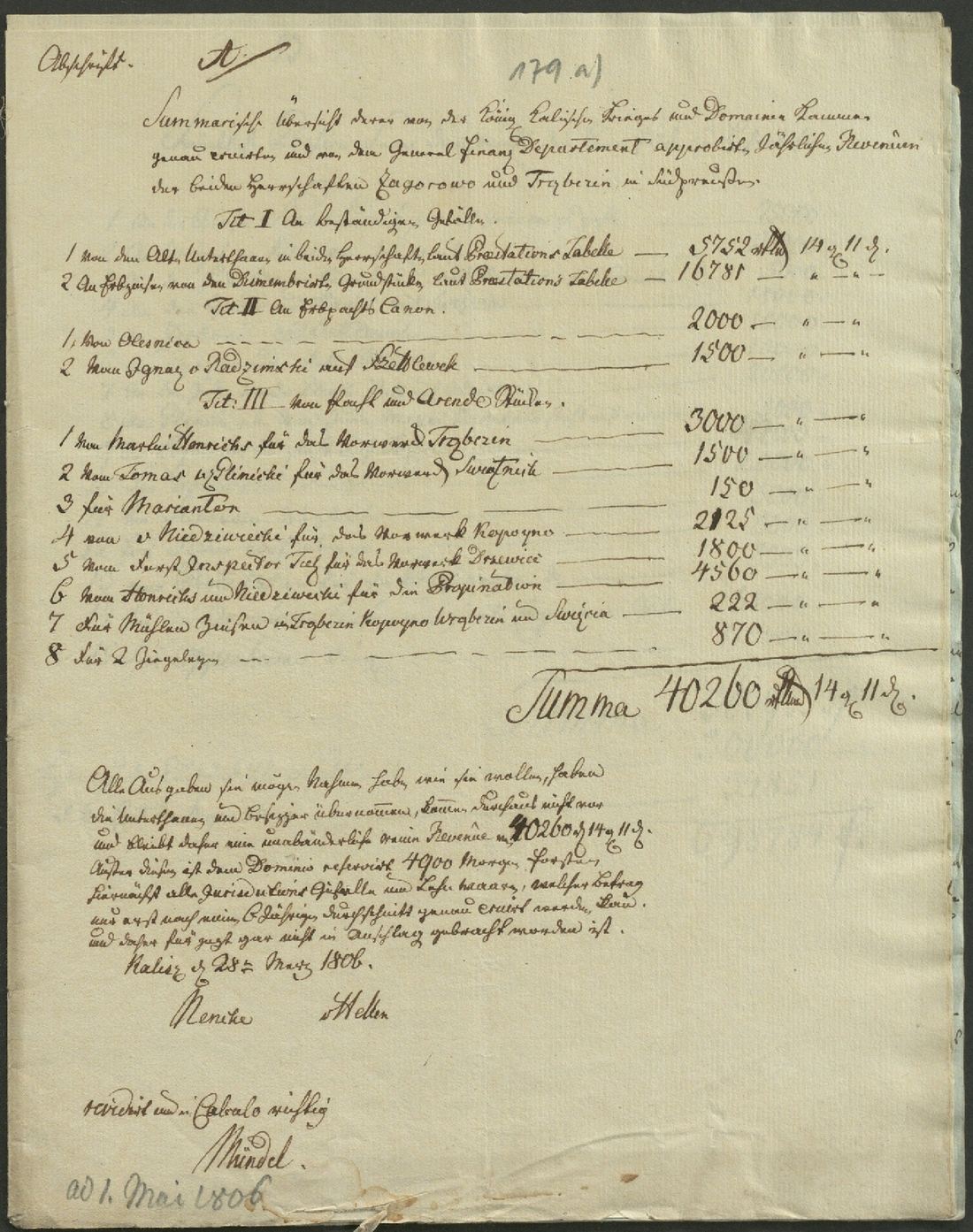 Manuscript page 1 of letter 179a