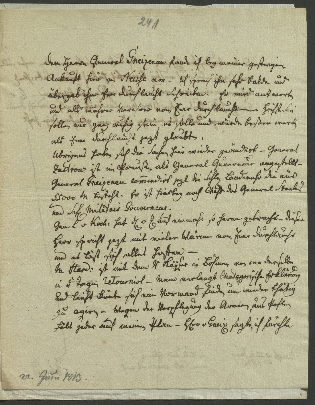 Manuscript page 1 of letter 241
