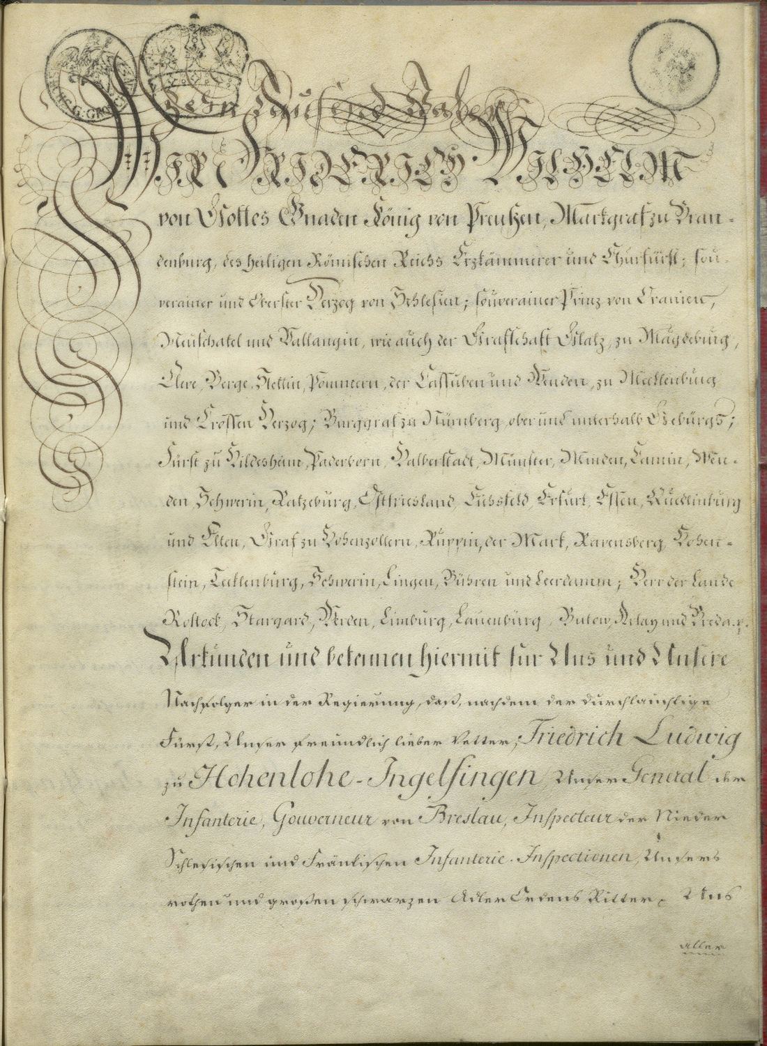 Manuscript page 1 of letter 1